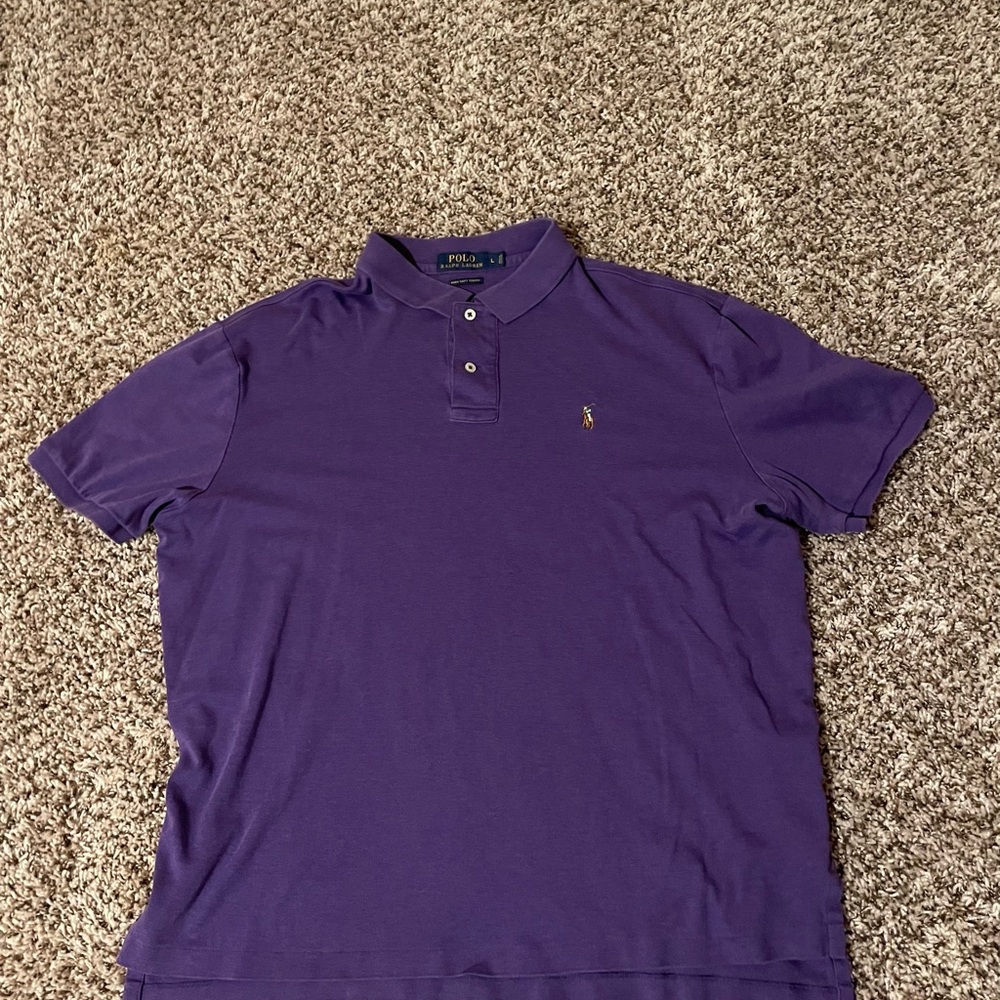 Polo by Ralph Lauren Men's Purple Polo Shirt